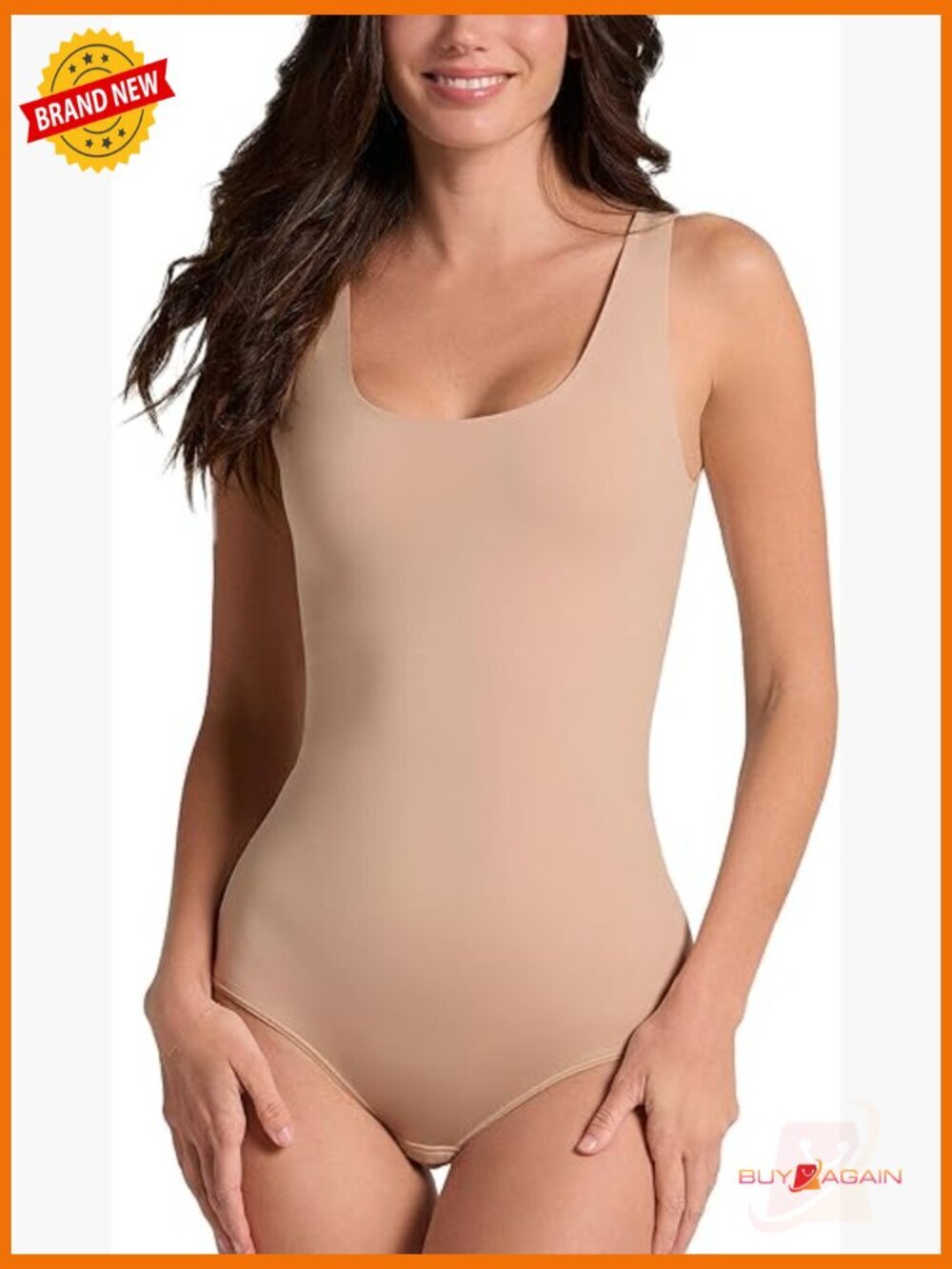 Women's Sleeveless Plunge Body Shaper Bodysuit Shapewear Tummy Control